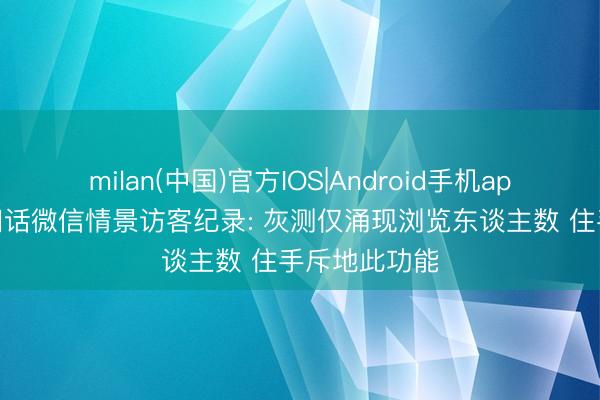 milan(中国)官方IOS|Android手机app下载 腾讯回话微信情景访客纪录: 灰测仅涌现浏览东谈主数 住手斥地此功能