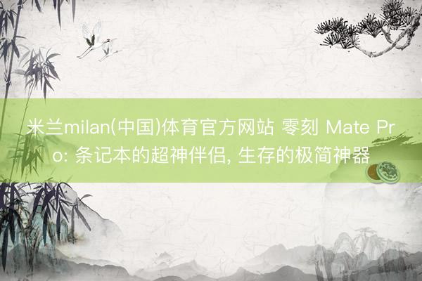 米兰milan(中国)体育官方网站 零刻 Mate Pro: 条记本的超神伴侣， 生存的极简神器