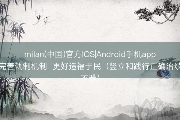 milan(中国)官方IOS|Android手机app下载 完善轨制机制  更好造福于民（竖立和践行正确治绩不雅）