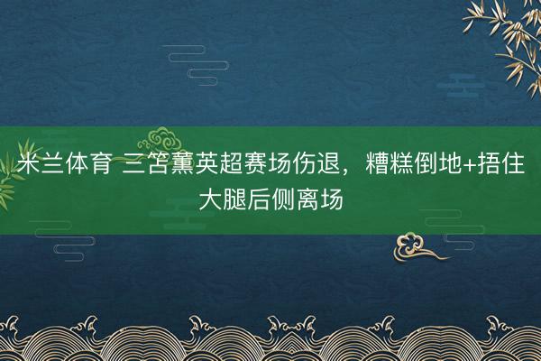 米兰体育 三笘薫英超赛场伤退，糟糕倒地+捂住大腿后侧离场