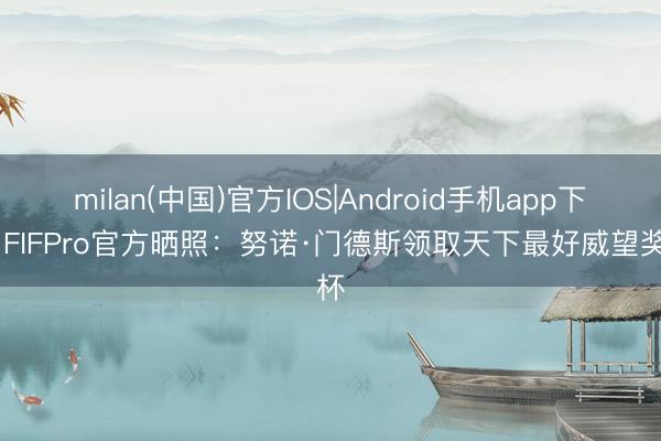 milan(中国)官方IOS|Android手机app下载 FIFPro官方晒照：努诺·门德斯领取天下最好威望奖杯