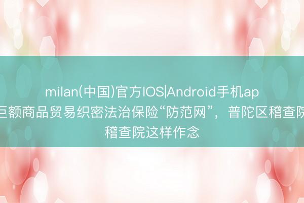 milan(中国)官方IOS|Android手机app下载 为巨额商品贸易织密法治保险“防范网”，普陀区稽查院这样作念