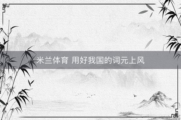 米兰体育 用好我国的词元上风